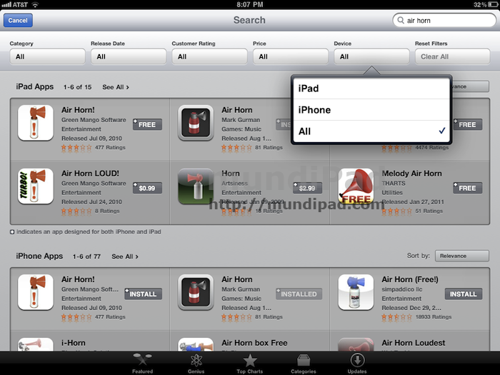 App Store iPad 1