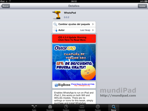 WhatsPad para iPad 3G