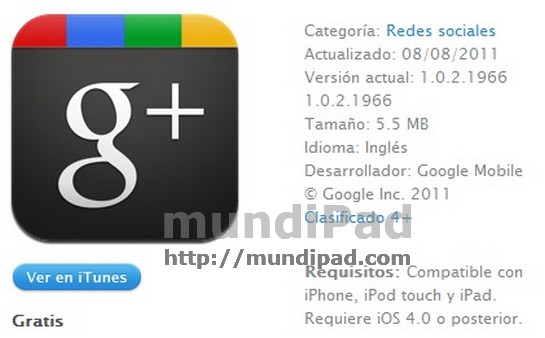 Plicación de Google+ ya disponible para iPad