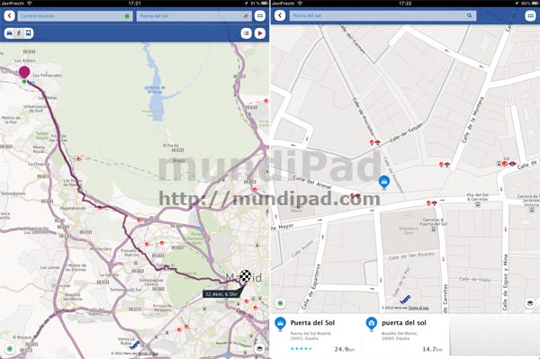 Here Maps de Nokia para iPad