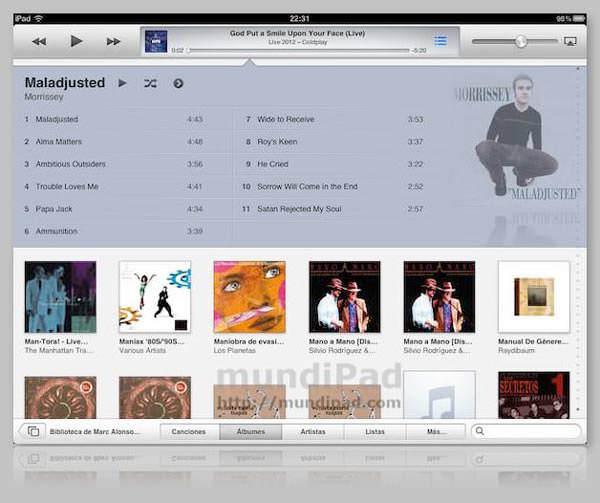 iTunes 11 en el iPad con Remote