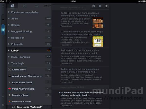 MobileRSS HD para iPad