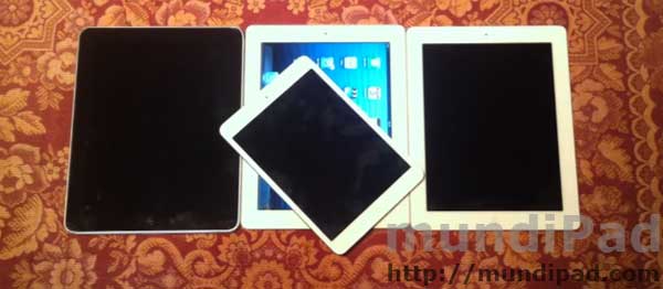 Comparativa tamaños iPad