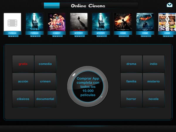 Cine en línea para iPad