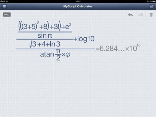 Tu calculadora a mano alzada con Myscript Calculator