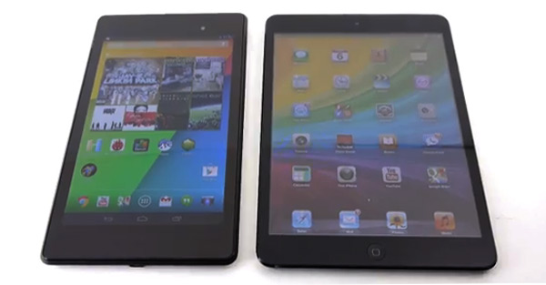 Comparativa en vídeo del iPad Mini y el Nexus 7 2013 en inglés
