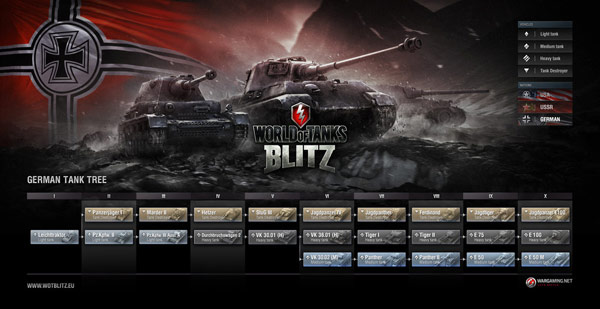 Carro Alemán en el World Of Tanks Blitz para iPad